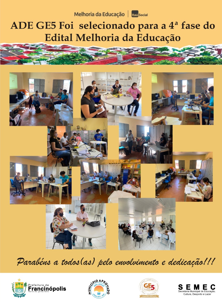 Imagem capa da notícia ADE GE5 foi selecionado par a 4ª Fase do Edital Melhoria da Educação pelo Itaú Social