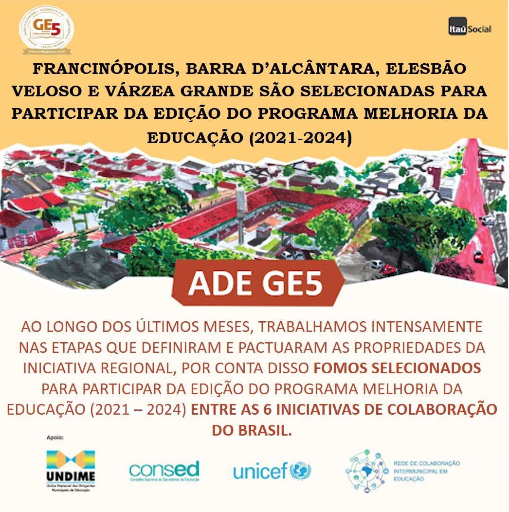 Imagem capa da notícia ADE GE5 é selecionado para participar da Edição do Programa Melhoria da Educação (2021-2024)