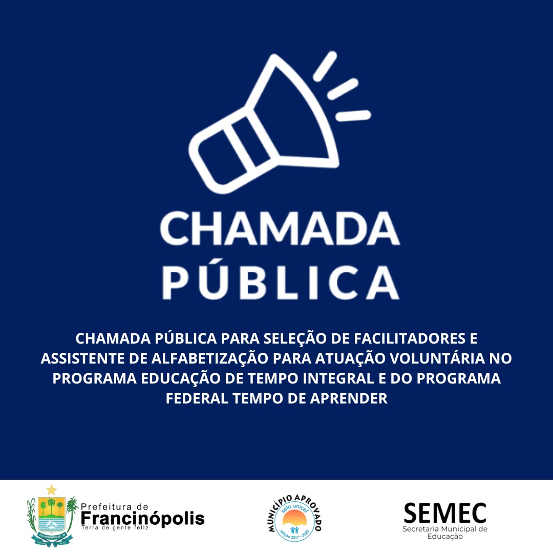 Imagem capa da notícia Homologação dos inscritos e resultado parcial da chamada pública para voluntários dos programas educação em tempo integral e tempo de aprender