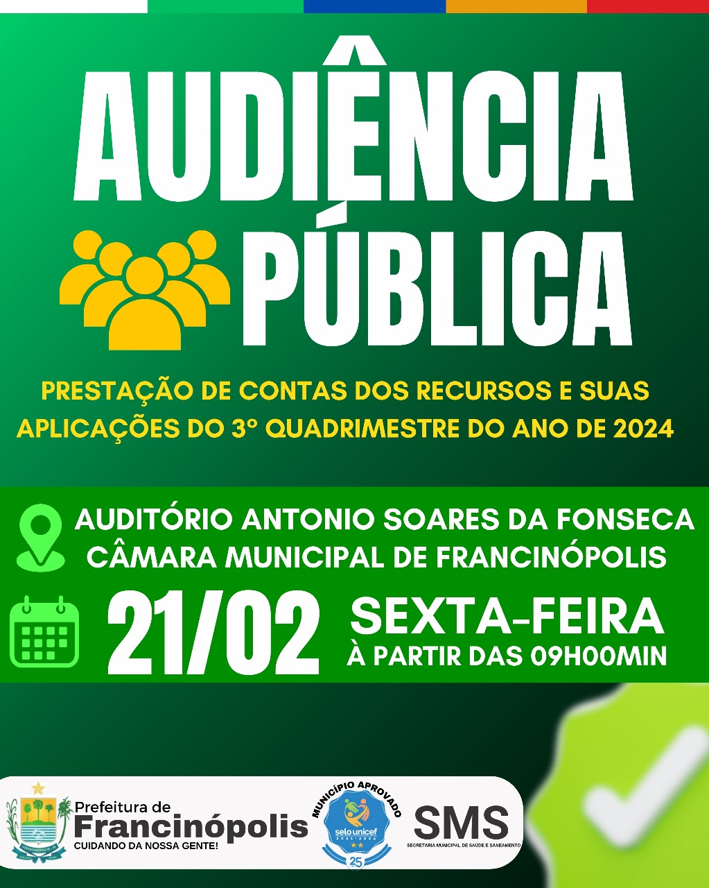 Imagem capa da notícia Convite para Audiência Pública de Prestação de Contas da Secretaria Municipal de Saúde