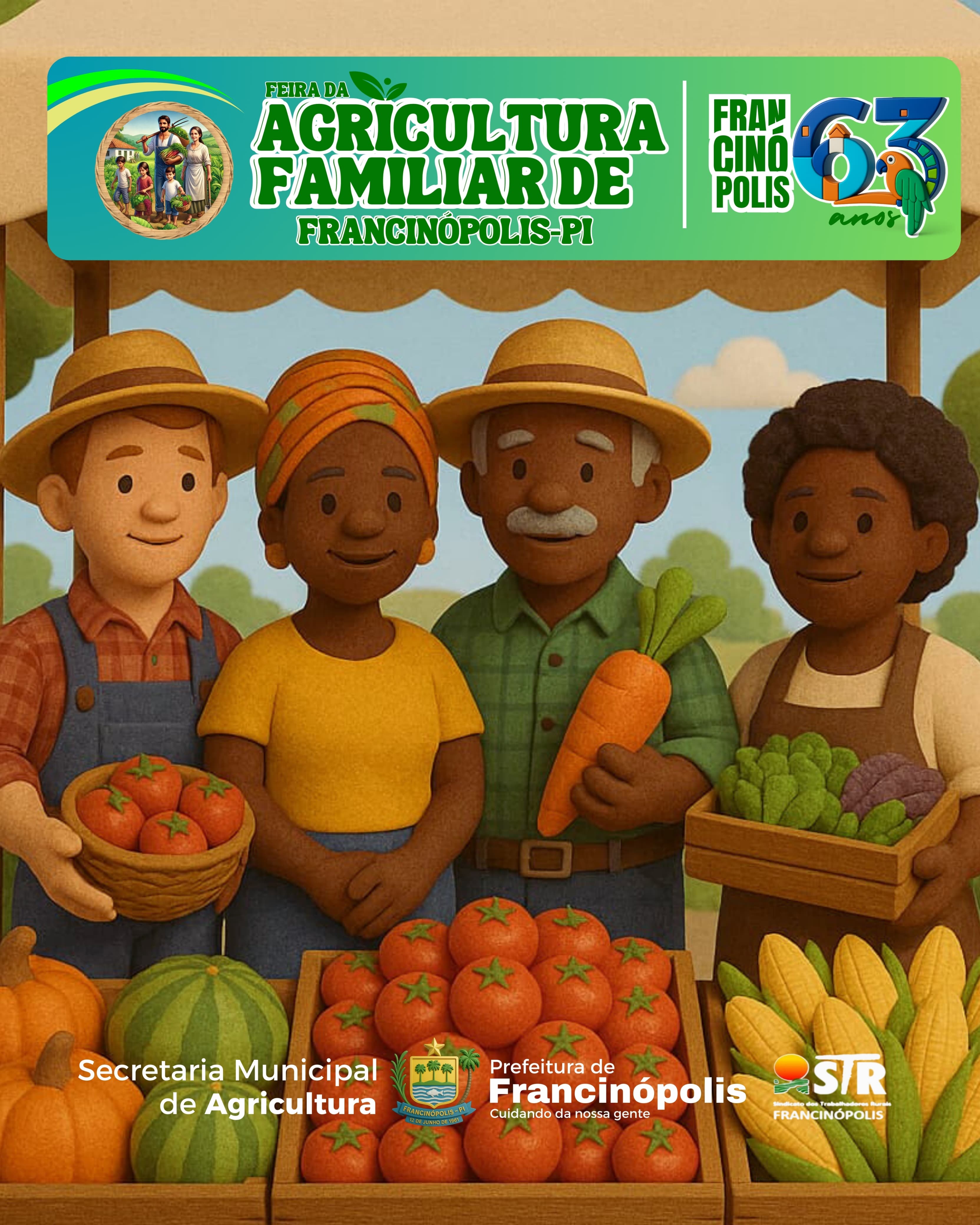 Imagem capa da notícia Feira da Agricultura Familiar terá edição especial em comemoração aos 63 anos de Francinópolis