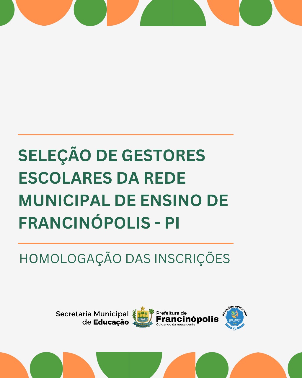 Imagem capa da notícia Secretaria Municipal de Educação divulga Homologação das Inscrições do Edital SEMEC Nº 01/2025